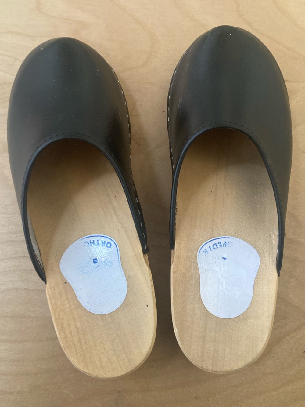 German "Orthopedik" Leather Clogs with Wood Soles 42 - Picture 8 of 8
